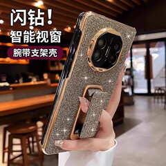 Huawei matex5 携帯電話ケーススマートウィンドウフリップカバー x6 コレクションエディションライト高級グリッターリストバンドホルダーレザーケースに適しています