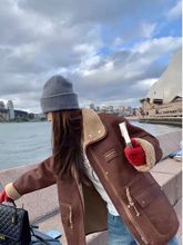 两面穿麂皮绒皮毛一体中长款外套女冬季羊羔毛宽松大码加厚绒棉服