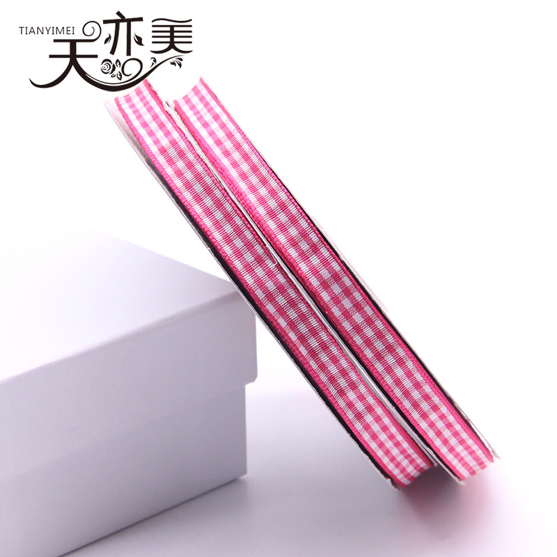 Tianyi Mei 1cm cinta a cuadros al por mayor cinta escocesa 50 yardas/rollo embalaje de regalo cinta de color completo