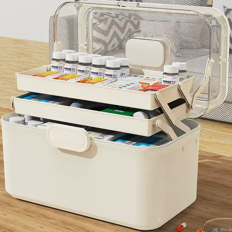 医药箱多层分格大容量便携式手提医疗箱药品应急收纳盒家用小药箱