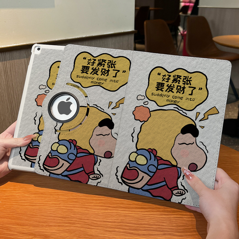 360 ° Rotating Leather Case Ipad9 Tablet Case Air7 Anti-Fall Mini iPad Protective Case Half-Pack Tablet Protective Case