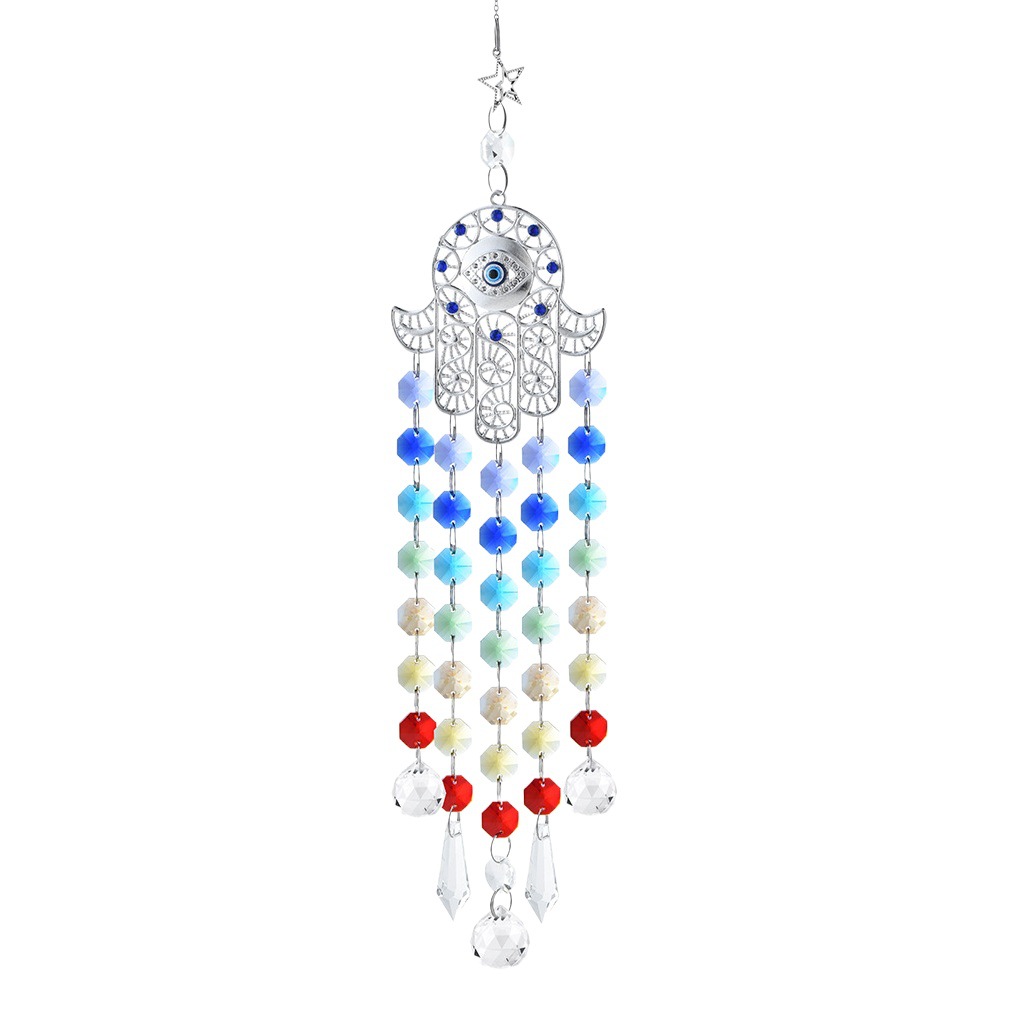 Suministro directo de fábrica suministro transfronterizo Arco Iris jardín decoración Ojo del Diablo Árbol de la vida Crystal Sun Catcher colgante