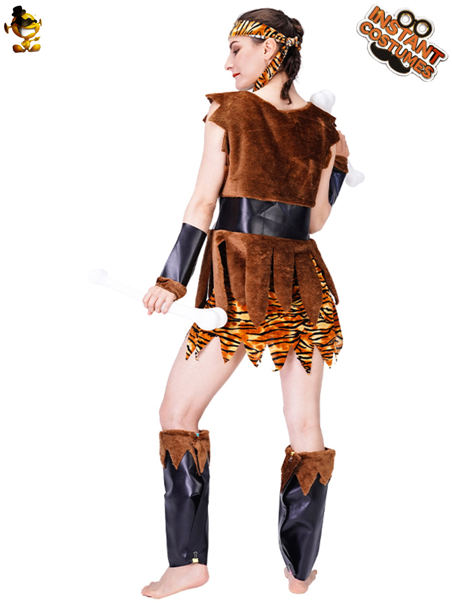 Cavernícola cos traje hombre primitivo salvaje desgaste del partido etapa juego de rol leopardo ropa