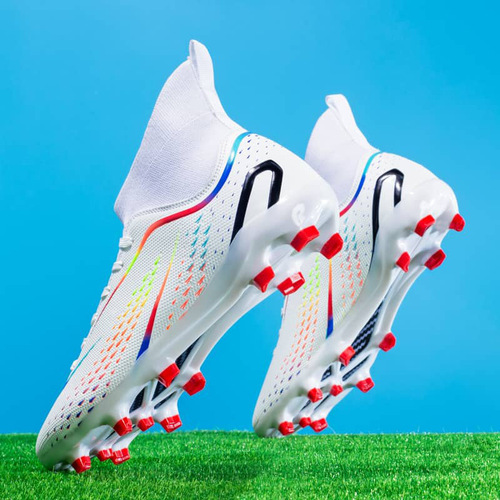 TEMU Outdoor Student Sports Football Shoes with Mid-Top for Men and Women, AG Long Nail TF Fragmented Nail Grass Court Competition Shoes