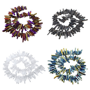 Electroplated Raw Ore Crystal Irregular Crystal Column diy Semi-finished Jewelry Accessories Thin Strip Electroplated Color Crystal Column
