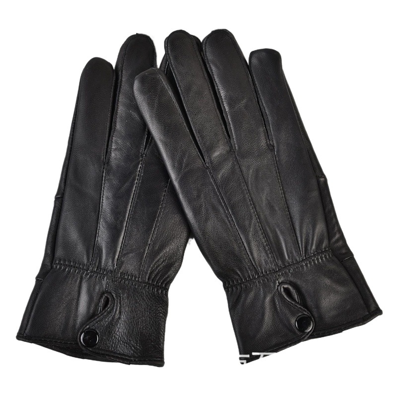 秋冬用の新作男女兼用フリース裏地付き防風、柔らかく耐摩耗性のある防寒アウトドアスポーツ、サイクリング、運転用の羊革パッチワークグローブ