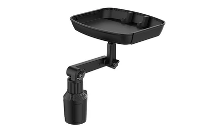 Car-mounted food tray, drink and coffee table, food storage rack, cup holder, phone stand (Car cup holder/beverage holder) - black