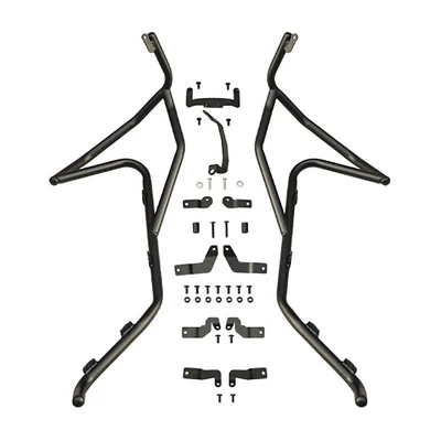 Suitable for the modification of the Zongsheng 150X bumper, front and rear guardrails, spotlight version, anti-fall and anti-collision protection bars, and exhaust guardrails (Motorcycle bumper) - black-carbon-steel-front-bumper