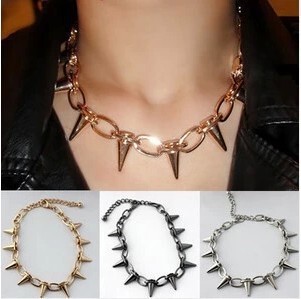Europe and the United States cross-border fashion Europe and the United States necklace network retro exaggerated punk rivet necklace bullet necklace clavicle chain women