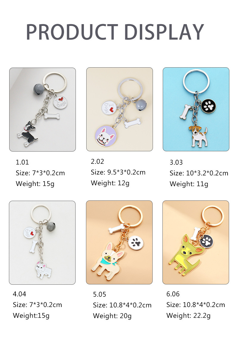 Cute Dog Bell Unforgettable Alloy Stoving Varnish Keychain display picture 4