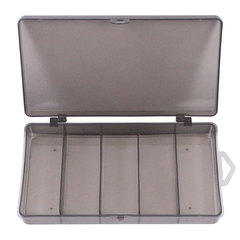 Transparent PVC plastic lure box fishing box five-compartment medium box bait box fishing gear 17.5*9.5*3cm