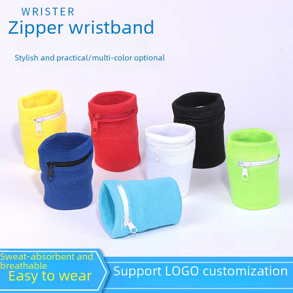 Tablet Wristband logo Adult Zipper Wristband Fitness Sports Personality Wristband Key Change Wristband