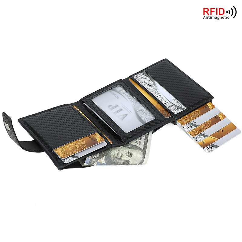 Europa y los Estados Unidos transfronterizos multi-tarjeta bolsa de almacenamiento neutro anti-magnetizado tarjeta de resorte automática RFID bolsa de cartera de hombre en uno