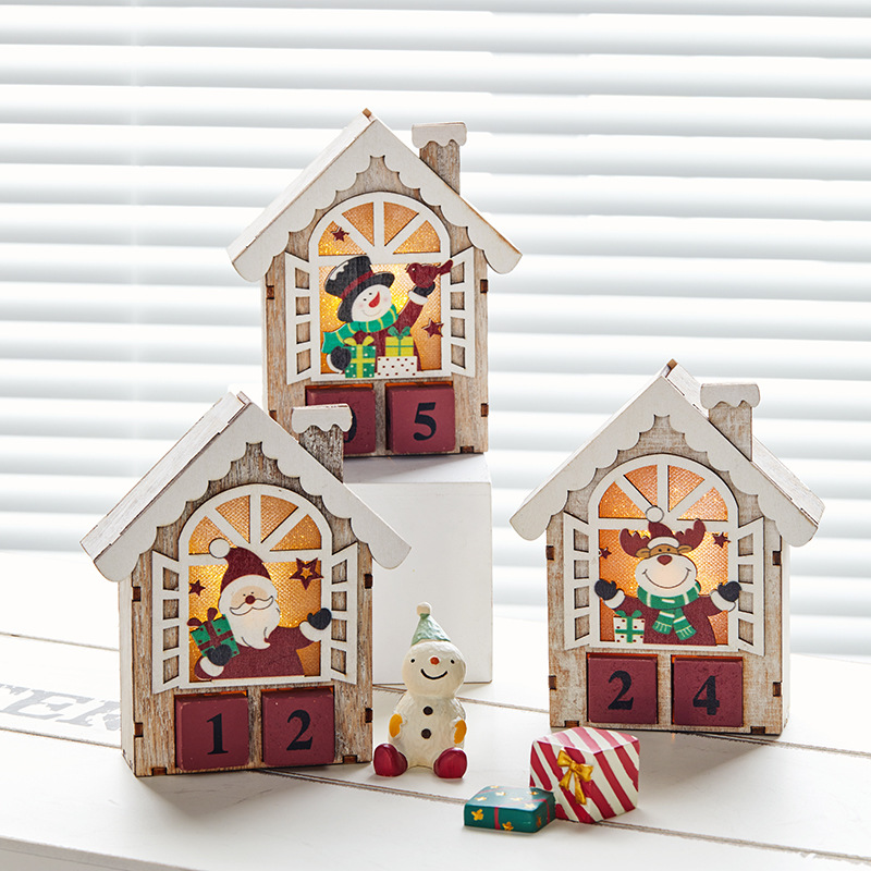 Elf del árbol de madera pequeño hombre viejo colgante decoración calendario decoración de Santa Claus decoración de escritorio estilo nórdico