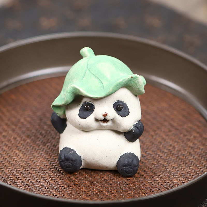 紫砂茶宠摆件精品可养熊猫宝宝茶盘茶台桌面装饰功夫茶道茶具配件