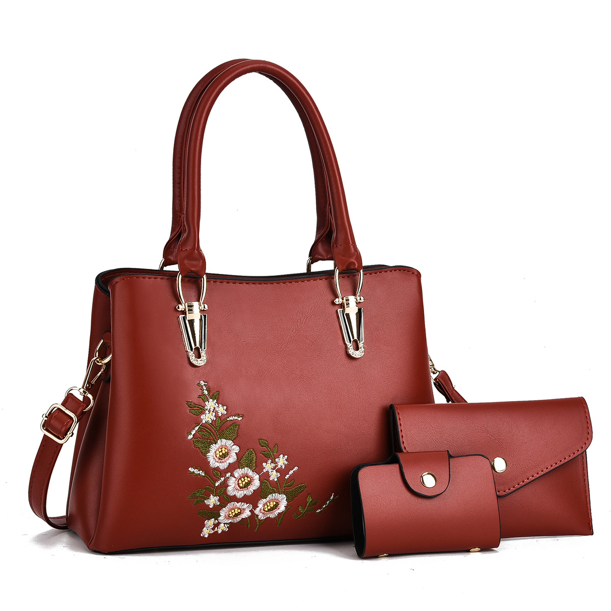 Bolsa de impresión de estilo nacional de tres piezas, bolsas de mano, bolsas de madre, bolsas de hombro, bolsas transfronterizas.