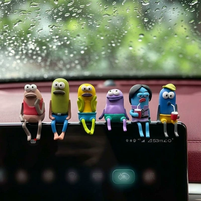 Bikini Bottom residents' car Car ornaments - bikini-town-residents-model-b-individual-price-sold-in-sets-of-6-comes-with-adhesive-stickers