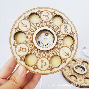 Manufacturer Wholesale Wooden Seven-Star Array Lamp Holder Led Night Light Porous Crystal Ball Lamp Holder Ball Base