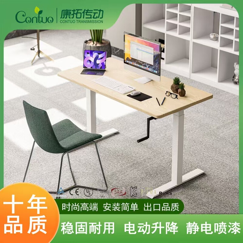 Hand Lift Table Standing Desk Mobile Desk Bedroom Study Computer Desk Rack Manual Lifting