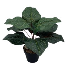 厂家直销多款彩芋叶仿真绿植盆栽家居桌面盆景室内假花装饰批发