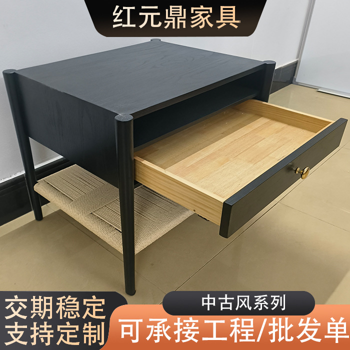 Hongyuan Ding Wabi-Sabi Mid-Century Style Guesthouse Hotel Universal Imported White Ash Wood Nightstand