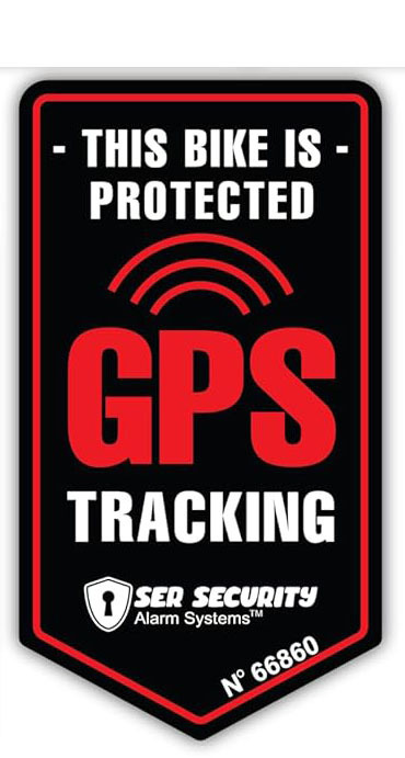 Advertencia GPS pegatinas de rastreo de bicicletas pegatinas de vinilo para automóviles, se puede personalizar