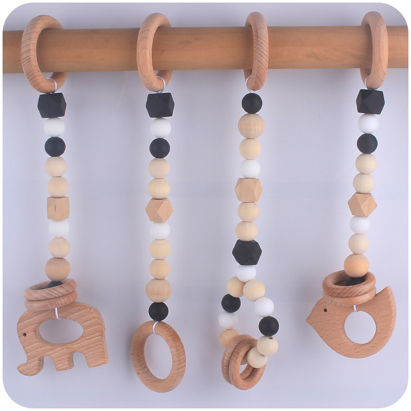 Nuevo bebé haya mordedor elefante pájaro colgante de cuatro piezas de los niños de la aptitud rack juguete bebé decoración de la habitación