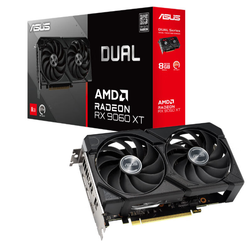 适用华硕DUAL RX9060XT  8G游戏独立显卡 官方联保 全新正品货源