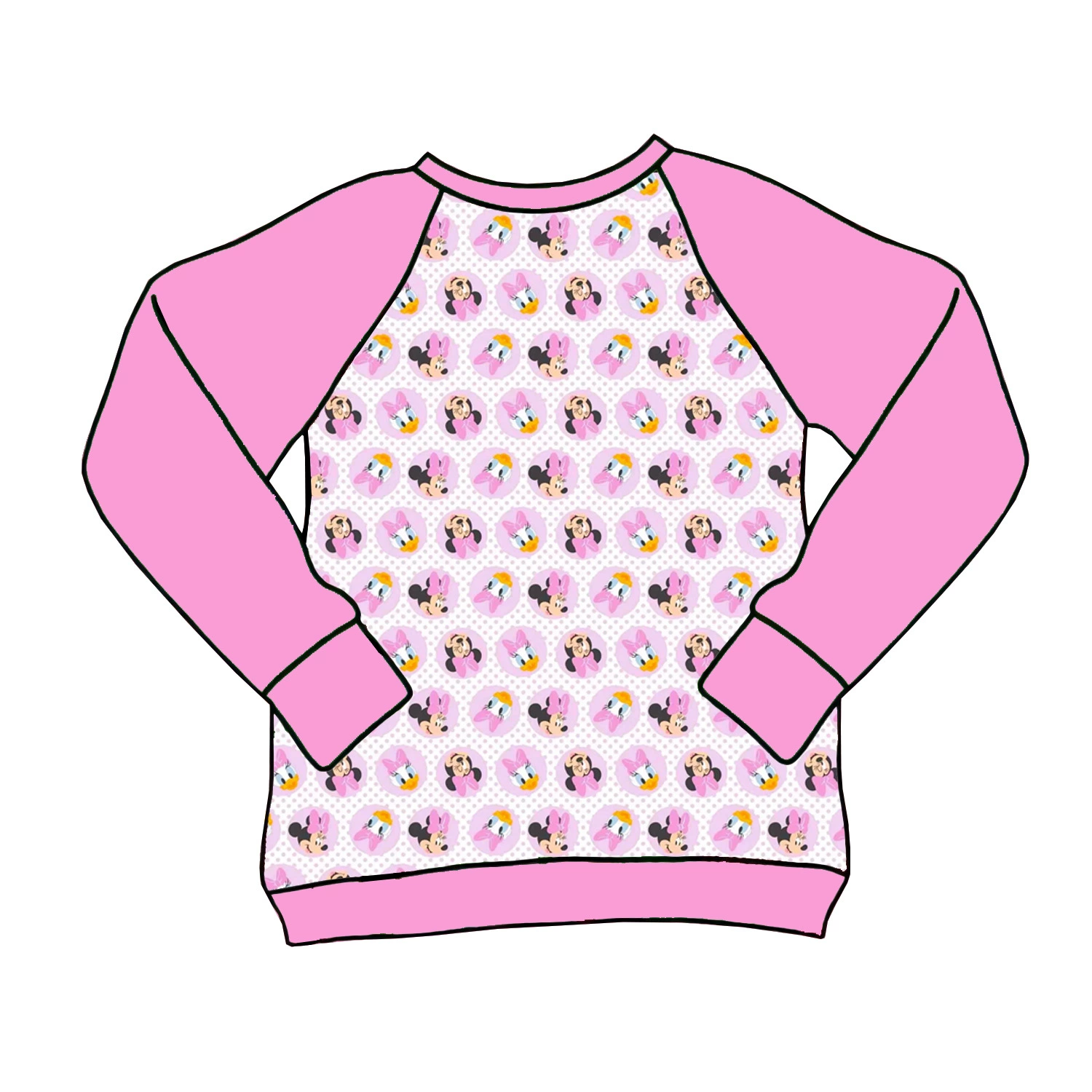 Трансграничная оптовая продажа детской одежды на заказ, толстовка с длинными рукавами реглан с несколькими принтами, удобная и приятная для кожи.