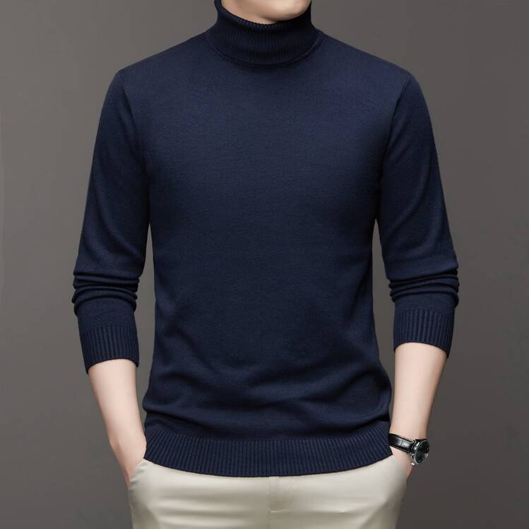 Men's Sweater Pullover Jacquard Pattern Knitted Top Winter Turtleneck Pullover Men's Sweater Base Shirt Men's Sweater Pullover Jacquard Pattern Knitted Top Winter Turtleneck Pullover Men's Sweater Base Shirt
