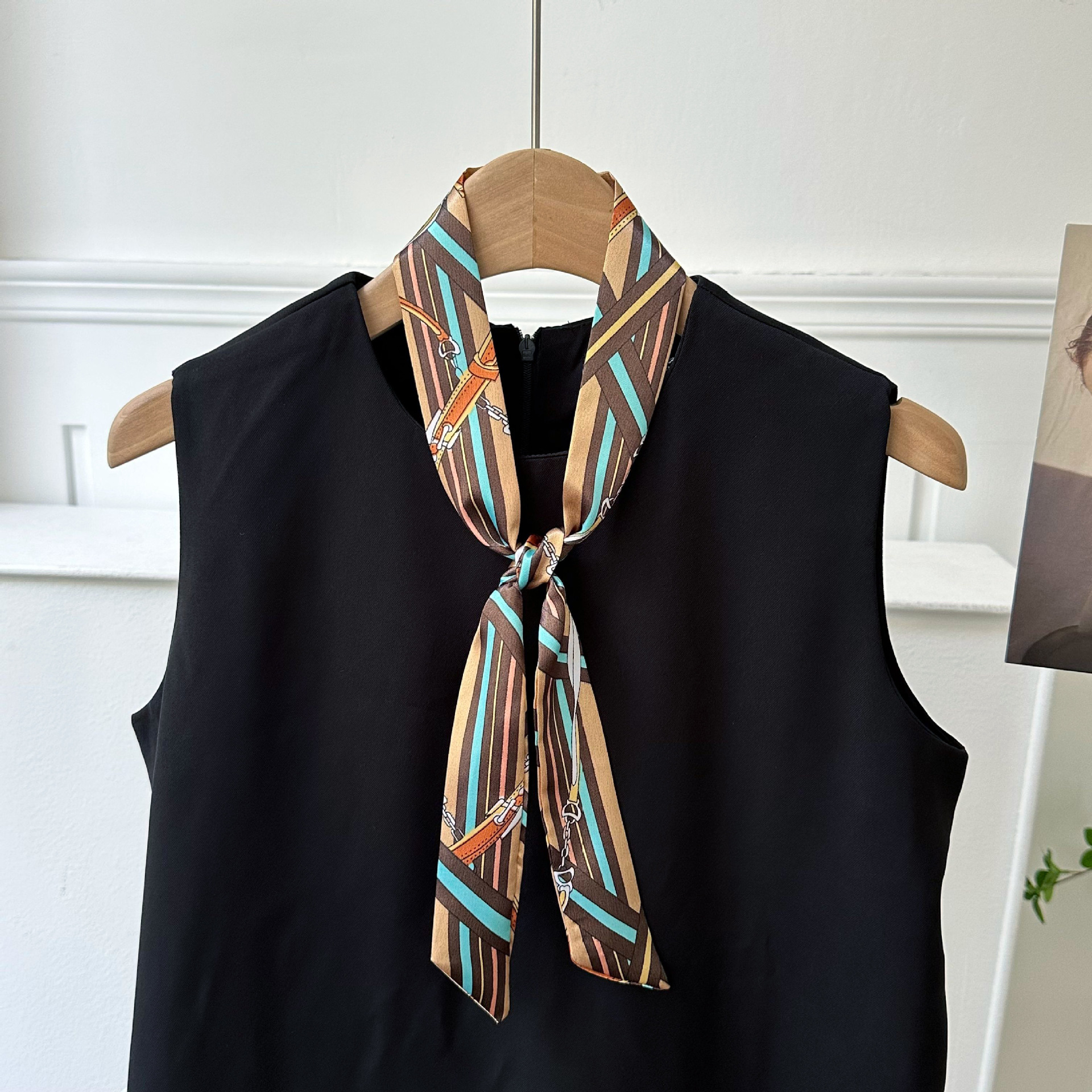 Pañuelo de seda largo, decoración de moda avanzada coreana, bufanda pequeña, bolsa de toalla de seda para mujer, cinturón de envoltura, turbante multiusos, cinturón para el cabello