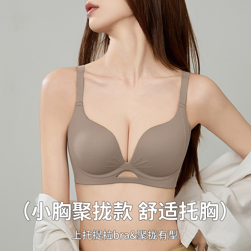 2025 New Style Intimates for Women with Small Breasts, Push-Up and Enlargement, Summer Seamless Plastic Breast-Retracting Anti-Sagging Bra, Comfortable