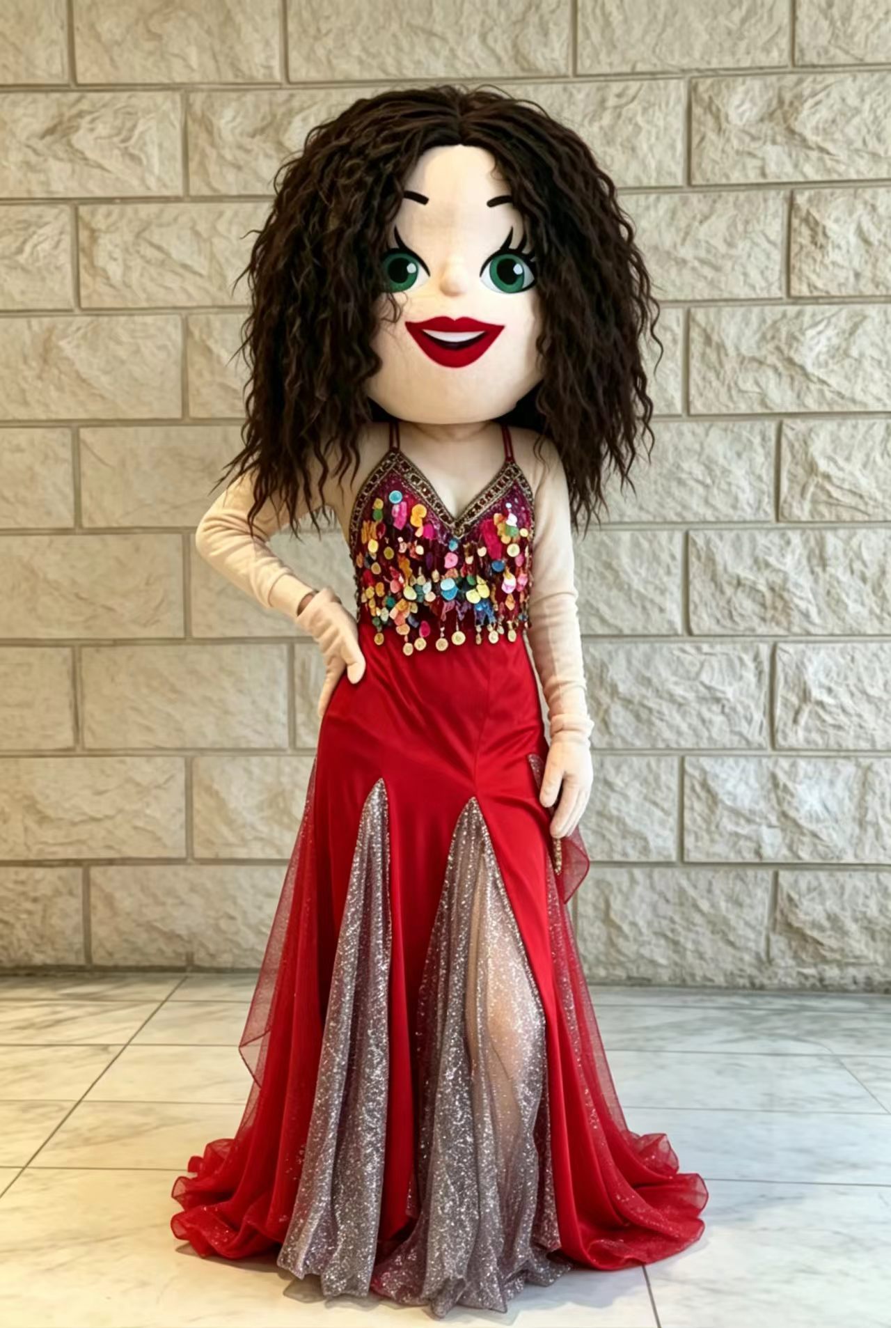 Belly Dance Barbie Doll (Red Dress, Black Hair)