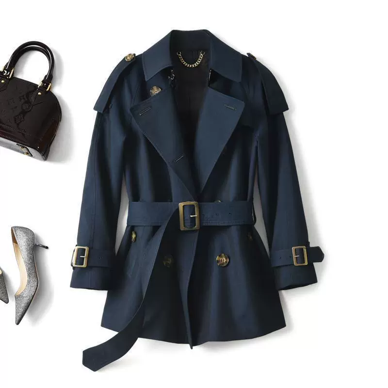 Осеннее подростковоеTrench Coat, средняя длина, поясной двубортный, хаки, размеры S–2XL
