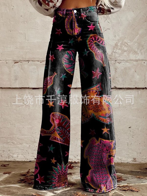 スポット卸売人気独立系サイト Xiyin AliExpress ヨーロッパとアメリカの貿易大きいサイズの女性のカジュアルパンツ薄い模造ジーンズ|undefined