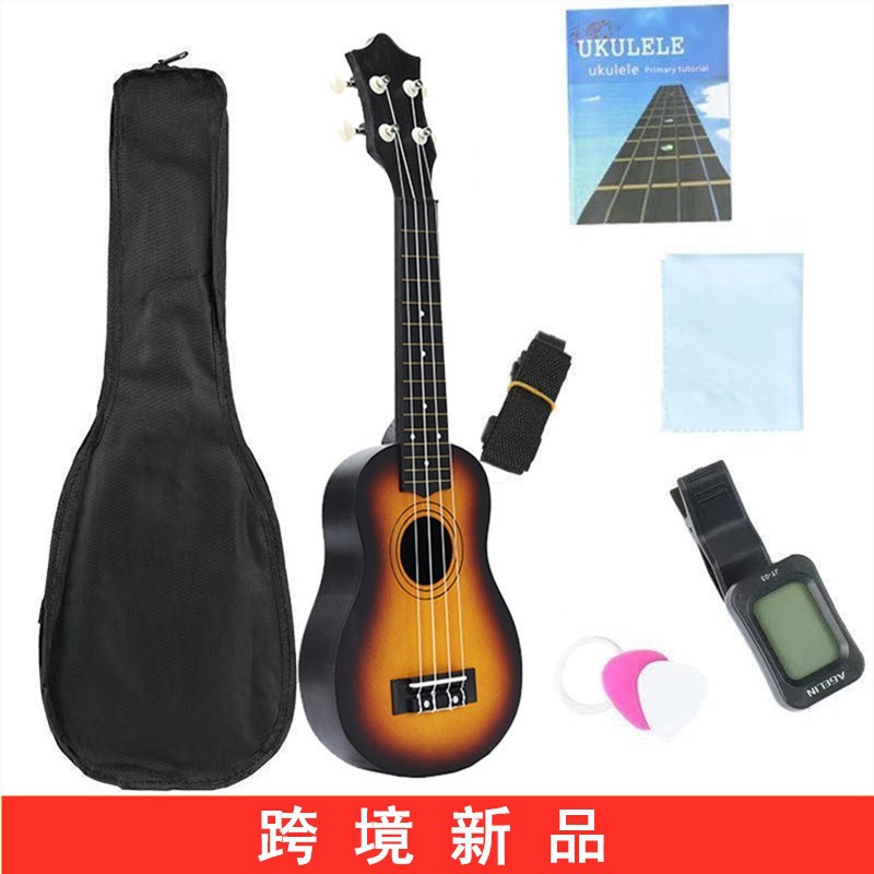 2021新款全装备 塑木尤克里里+琴包+调音器+背带+擦布+英文说明书