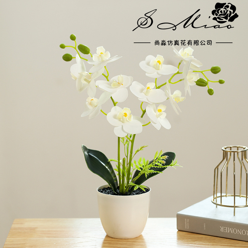 Flor falsa impresa en 3D orquídea mariposa pequeña flor de simulación bonsai creativa decoración interior fábrica directa