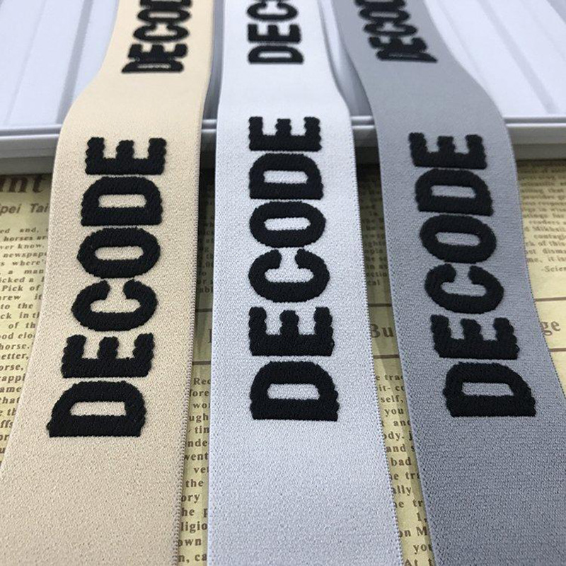 女裤裤腰松紧带瑜伽运动背心下摆收腰橡筋服装提花橡根高弹提花