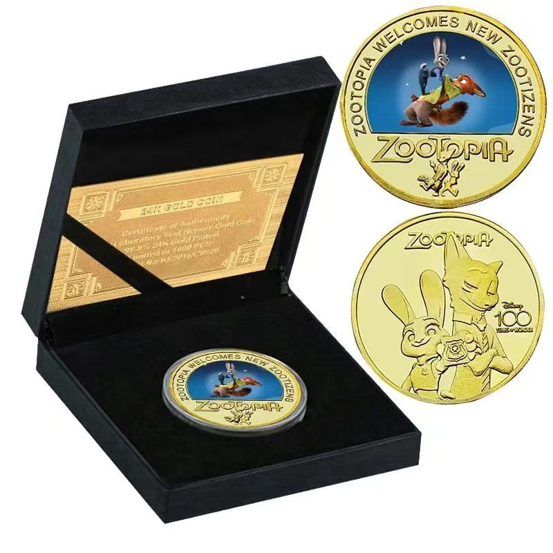 Monedas de Zoo Madden, monedas metálicas de animación, colecciones de regalos, medallones de metal estampadas.