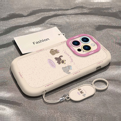 咖啡小猫适用苹果15手机壳新款iphone14promax简约13女挂绳16/17