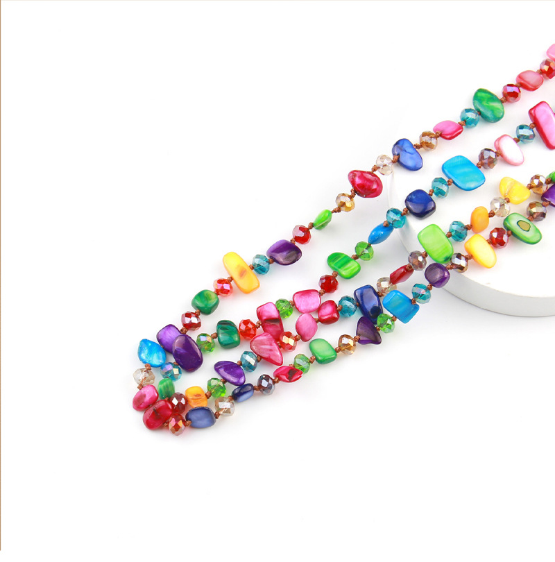75g Weight Necklace Classification Shell Chain Material Beaded Chain Chain Type 1 Piece Quantity Festival Occasion Shell Material Geometric Pattern Women's Gender Vacation, Simple Style Style Vacation Simple Style Geometric Shell Beaded Chain Beaded Necklaces Wholesale 5