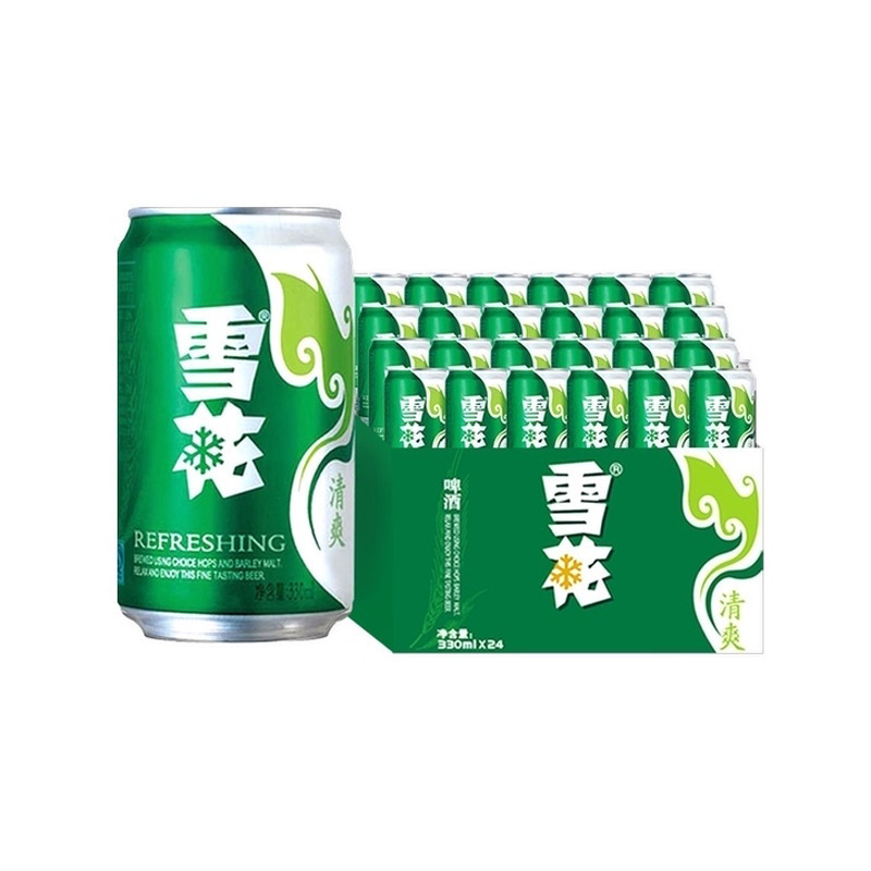 雪花啤酒清爽330ml*12、24听/整箱 拉罐啤酒雪花听装啤酒绿罐批发|undefined