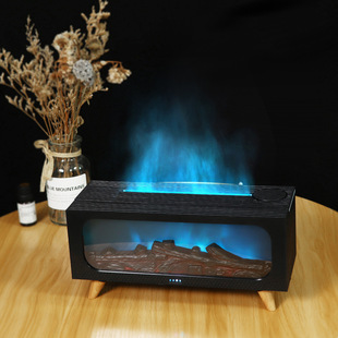 Cross-Border New Product Fireplace Flame Colorful Humidifier Essential Oil Home Bedroom Desktop Fog Aromatherapy Humidifier Gift
