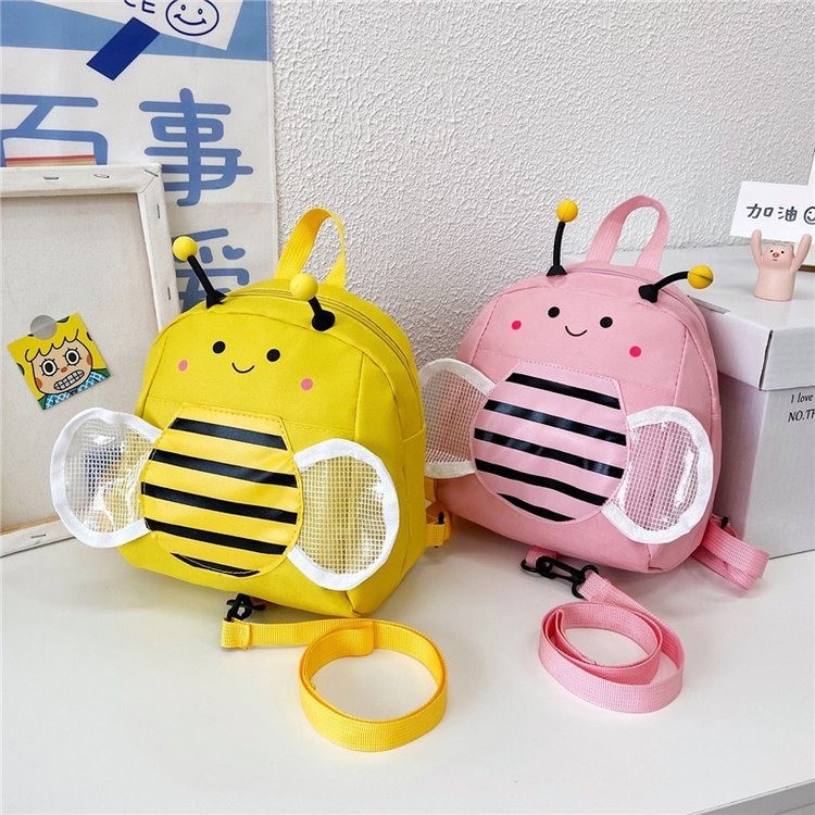 New Cartoon Little Bee Children's Backpack for Kindergarten, Cute Anti-Lost Lightweight School Bag for Boys and Girls