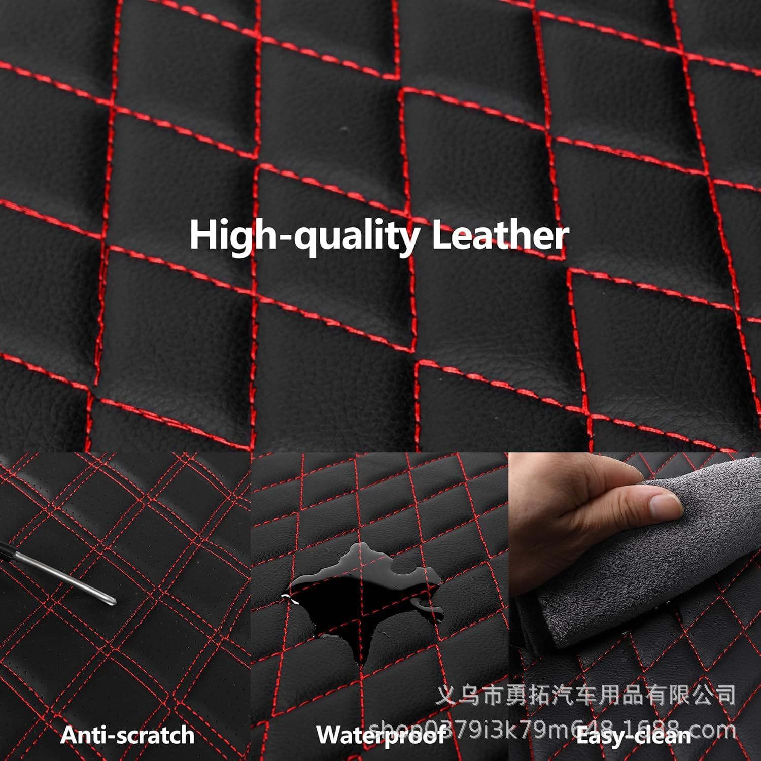 Cross-Border New Model Pu Single-Line Diamond-Pattern Leather Universal Car Seat Cover Cushion for Europe, America, Southeast Asia, Russia, Amazon