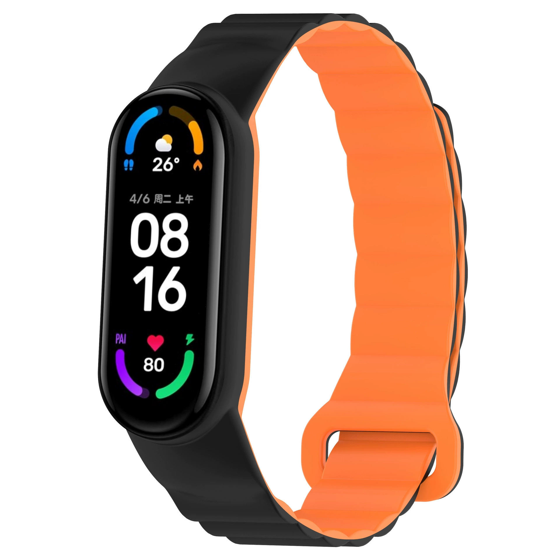 Подходит для браслета Xiaomi 8/9 двухцветный силиконовый магнитный ремешок M8/9 интегрированный универсальный браслет Xiaomi 34