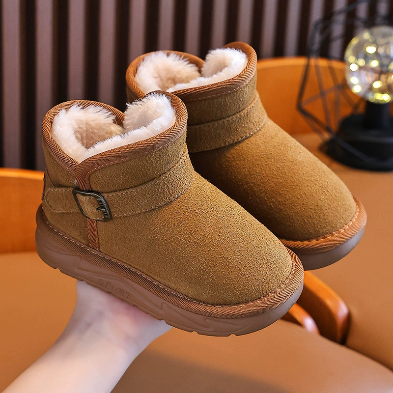 Детские снежные сапоги 2024 новые зимние сапоги для девочек осень-зима бархатный мальчик снежный хлопок детская обувь хлопчатобумажная обувь