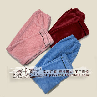 Coral velvet flannel keep warm trousers for leisure, direct factory sales, plus size, increased thickness