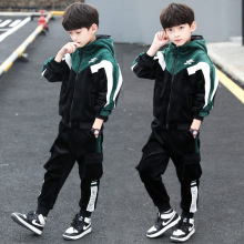 儿童装男童冬装套装2025新款中大童秋冬季男孩洋气金丝绒加厚韩版