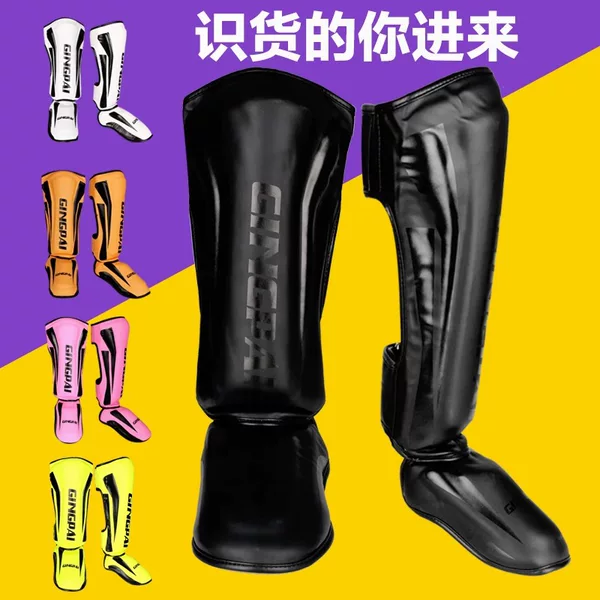 Muay Thai leg guard Sanda fight foot back shin guard boxing thickened fighting protective gear ankle guard taekwondo leg guard